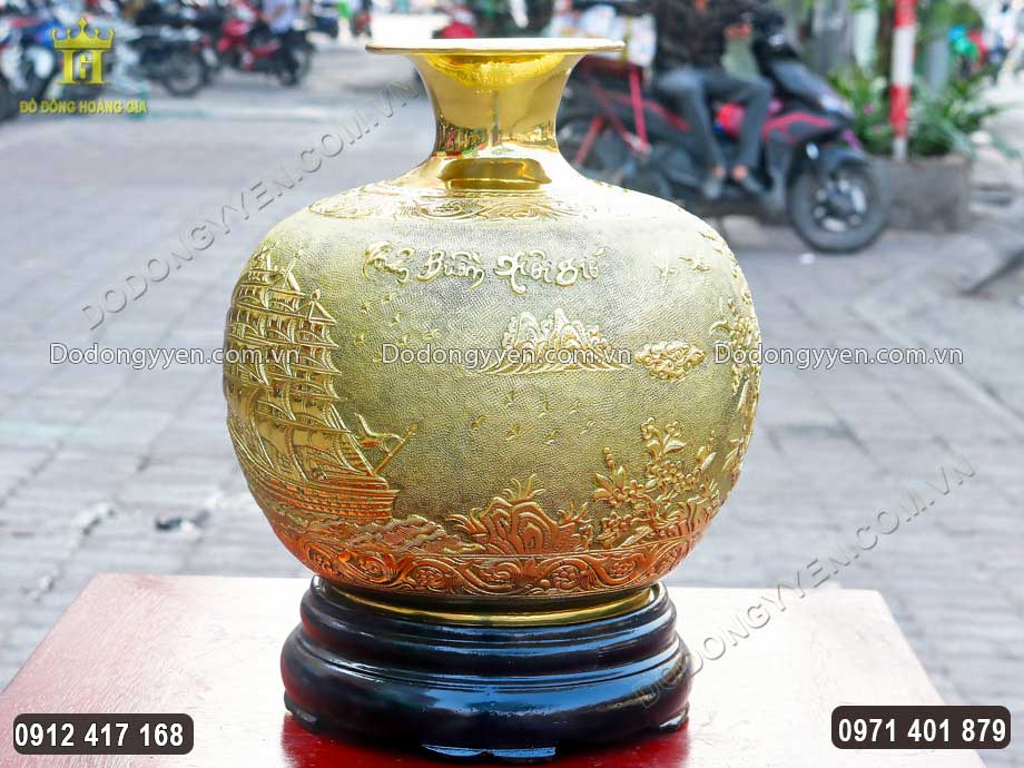 B&igrave;nh H&uacute;t Lộc Thuận Buồm Xu&ocirc;i Gi&oacute; Đồng G&ograve;